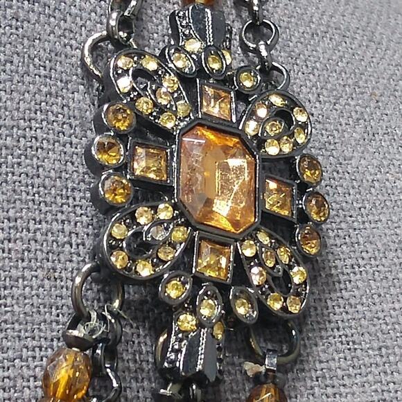 New York & Co. Topaz Beaded Rhinestone Necklace, Five Strands, 21 Inches - Picture 4 of 7